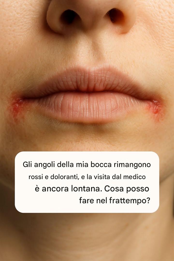 Gli angoli della mia bocca rimangono rossi e doloranti, e la visita dal medico è ancora lontana. Cosa posso fare nel frattempo?