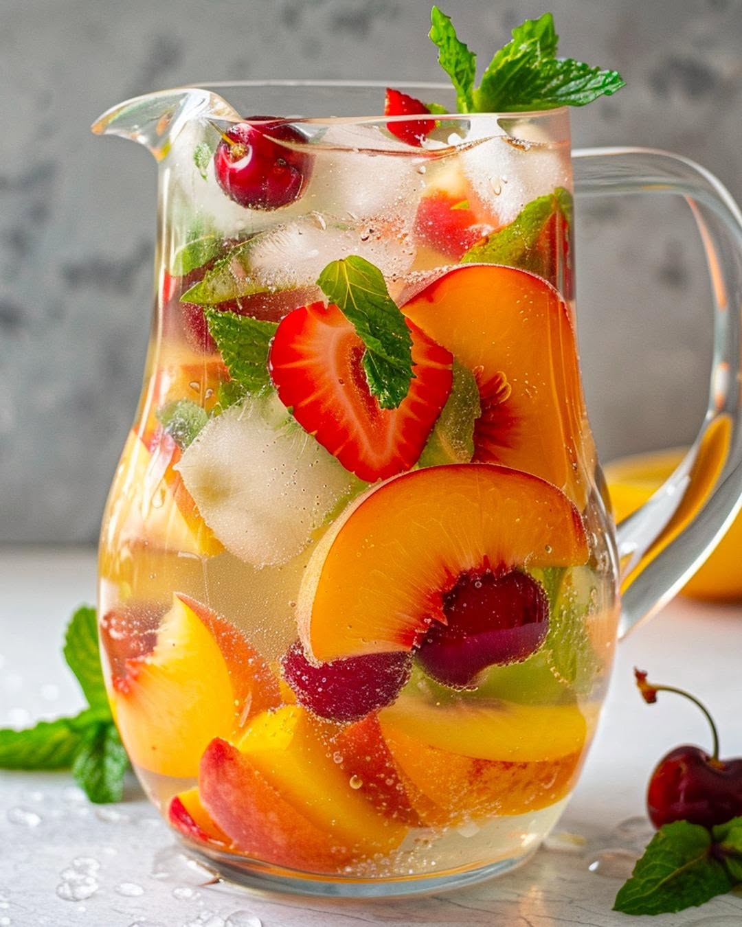 Sangria Estiva con Pesche, Fragole e Ciliegie: la bevanda fresca e fruttata perfetta per l’estate